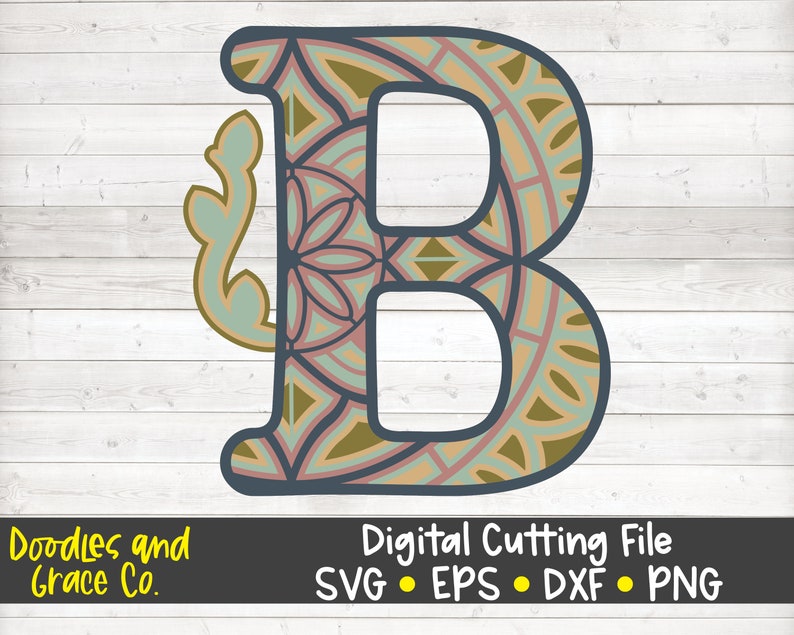 Download 3D Letter B Mandala SVG Layered Alphabet Mandala SVG Paper ...