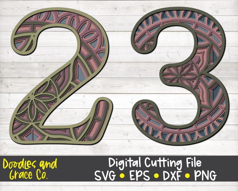 Download 3D Number Mandala SVG Bundle Layered Number Mandala SVG | Etsy