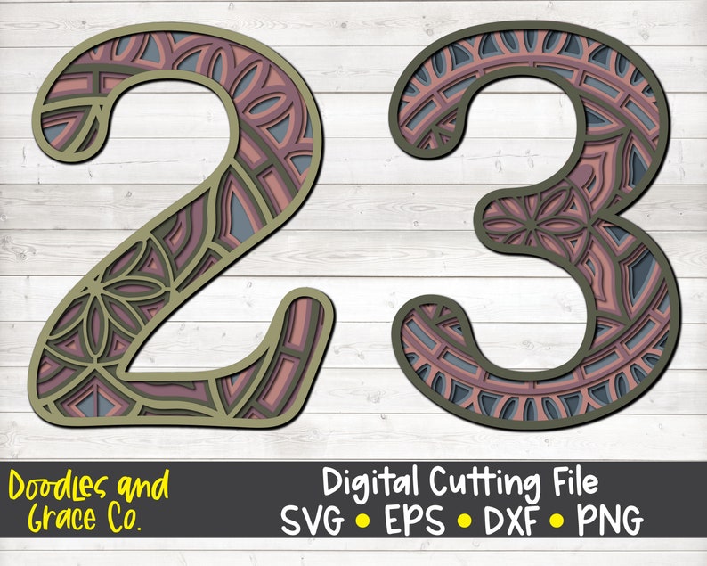 Free Free Layered Number Svg 440 SVG PNG EPS DXF File