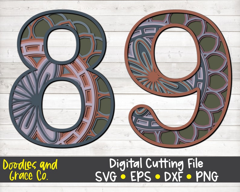 Download Mandala Numbers Svg Project - Layered SVG Cut File