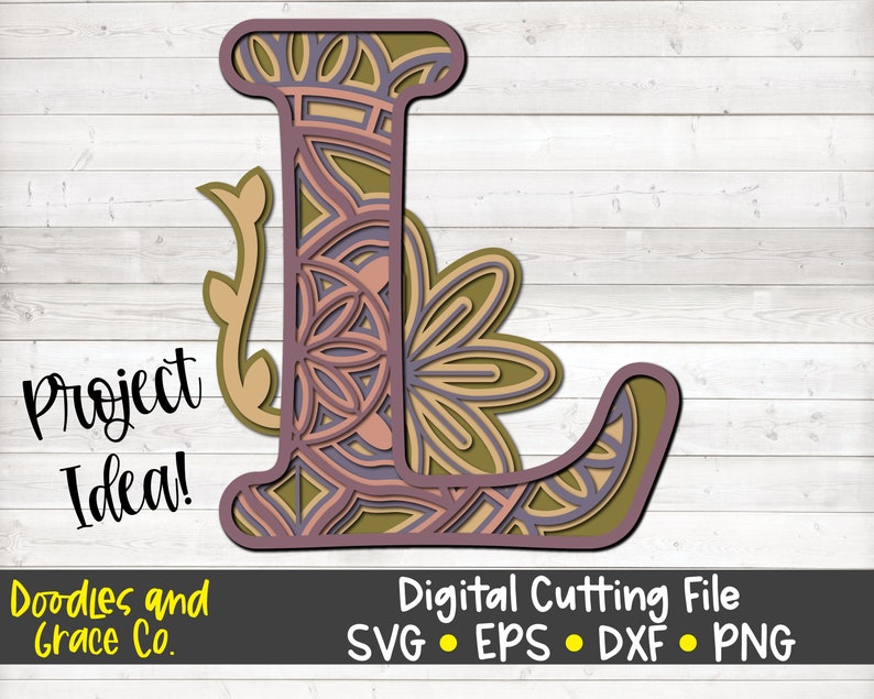 Download 3D Letter L Mandala SVG Layered Alphabet Mandala SVG Paper ...