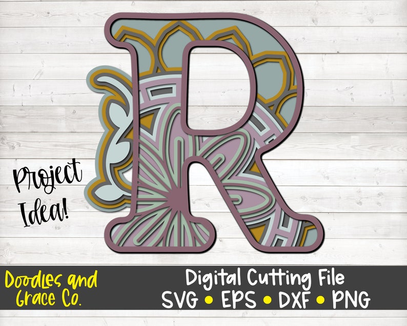 Download 3D Letter R Mandala SVG Layered Alphabet Mandala SVG Paper ...