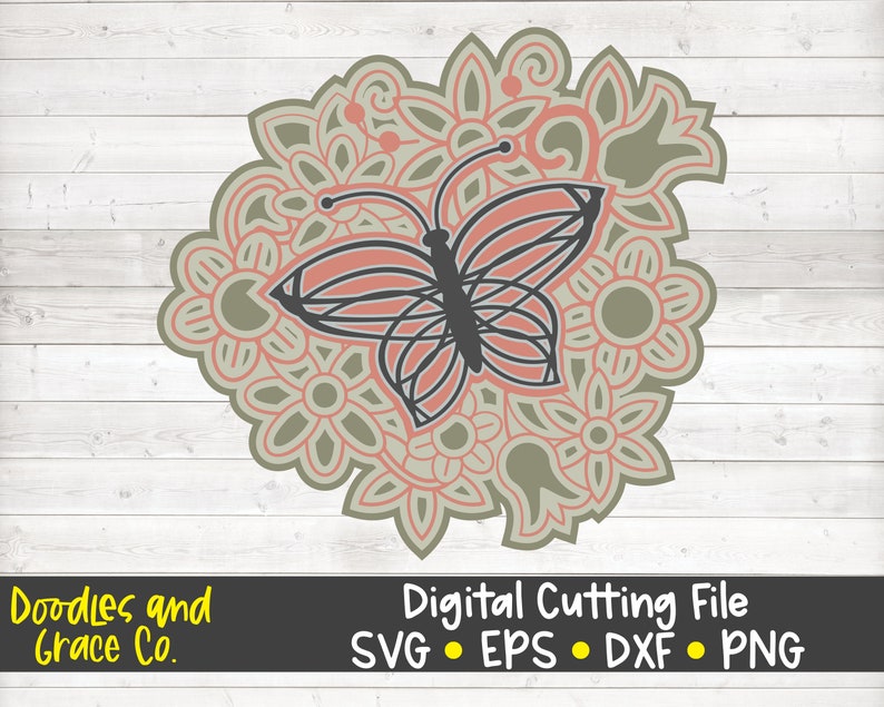 Download Butterfly 3D Mandala SVG Butterfly Layered Mandala SVG | Etsy