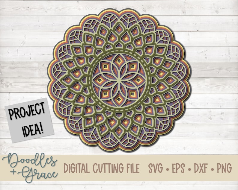 Download 3D Mandala SVG Layered Mandala SVG Paper Crafting SVG | Etsy