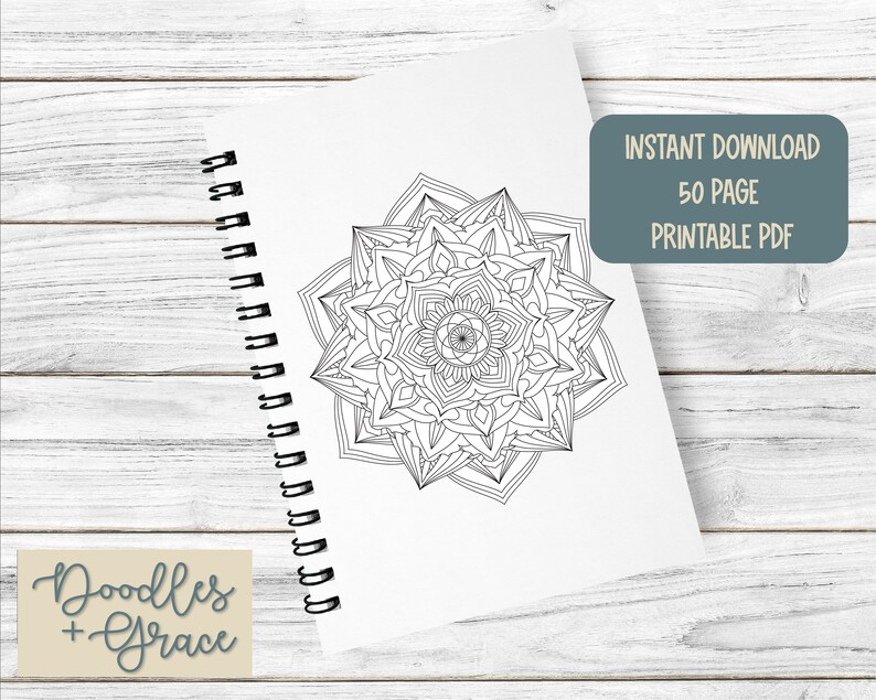 Mandala Coloring Book for Adults | Printable Coloring Book | Instant ...