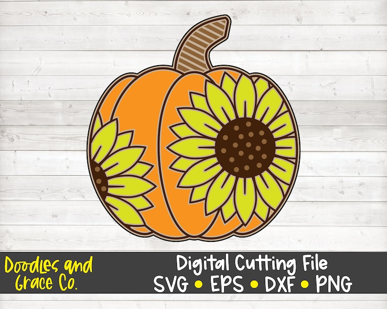 Download Sunflower Pumpkin 3D Layered SVG Fall Layered SVG Layered ...