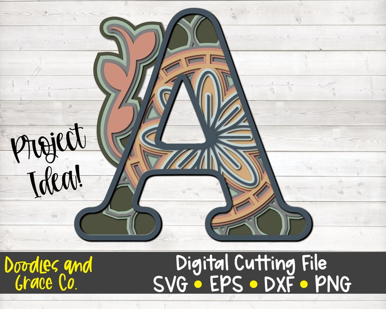 Download 3D Letter A Mandala SVG Layered Alphabet Mandala SVG Paper ...