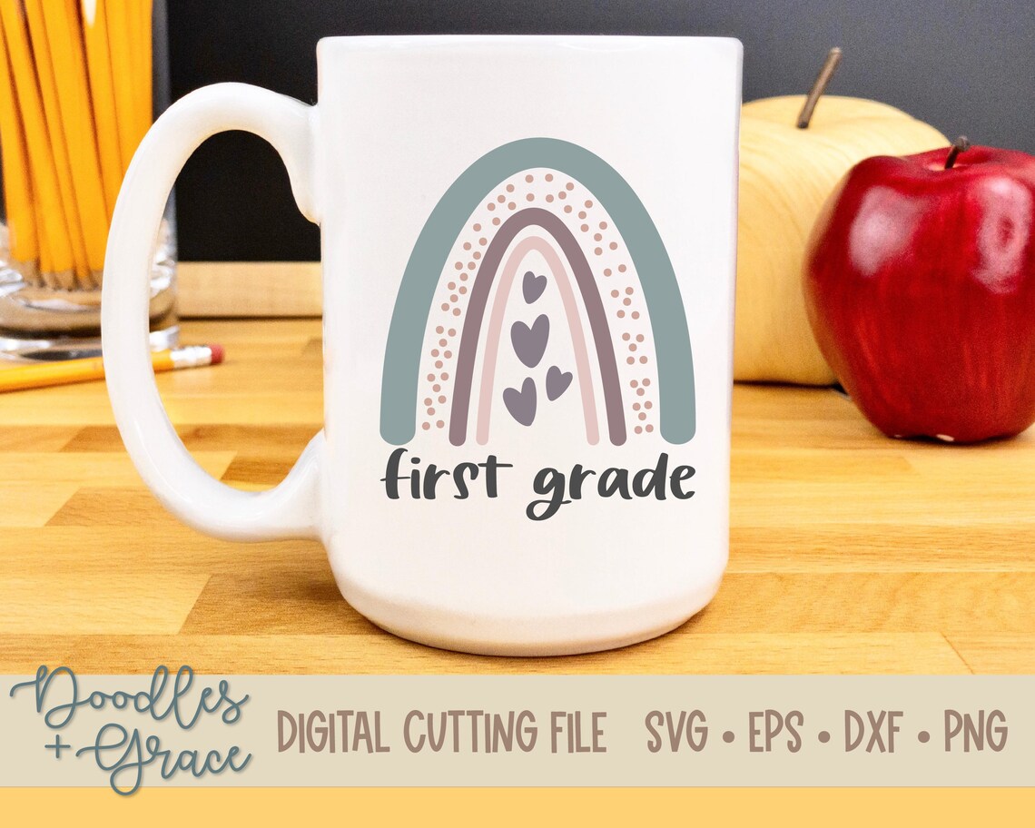 Download First Grade SVG First Grade Teacher Boho Rainbow SVG | Etsy