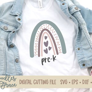 Pre-K Rainbow SVG | Pre Kindergarten Teacher Boho Rainbow SVG | Modern Boho Teacher SVG | Teacher Gift Cut File | svg | dxf | eps | png