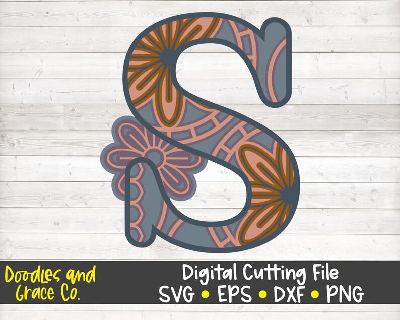 Download 3D Letter S Mandala SVG Layered Alphabet Mandala SVG Paper ...