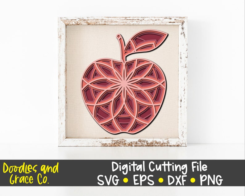 Download 3D Apple Mandala SVG Layered Apple Mandala SVG Teacher | Etsy