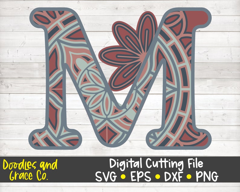 Download 3D Letter M Mandala SVG Layered Alphabet Mandala SVG Paper ...
