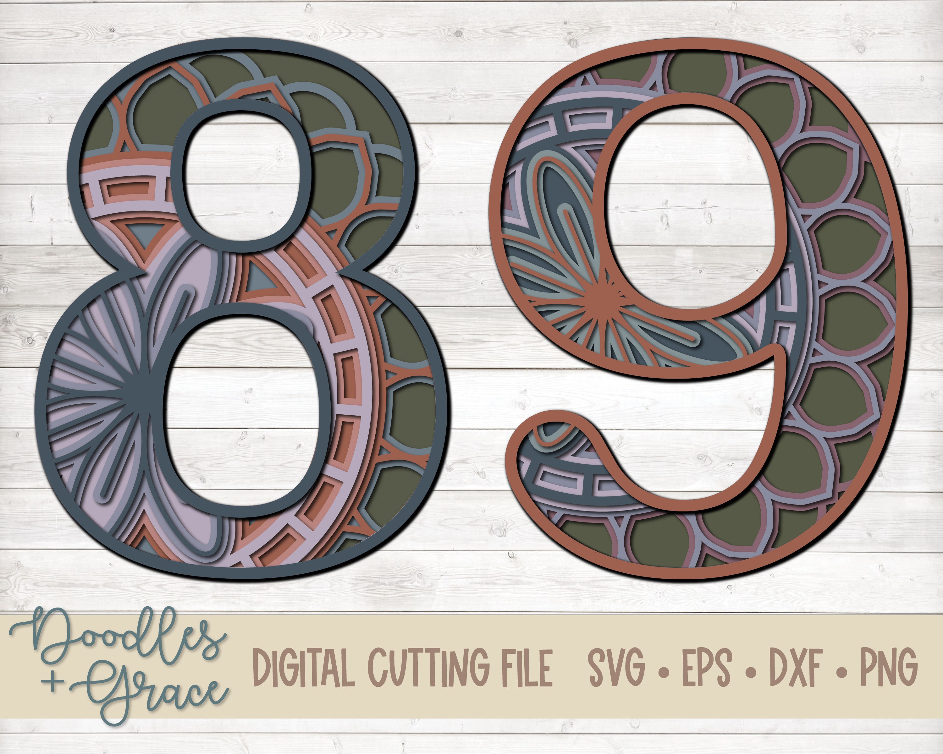 Download 3D Number Mandala SVG Bundle Layered Number Mandala SVG | Etsy