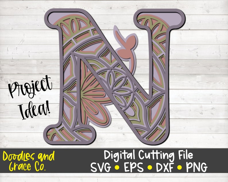 Download 3D Letter N Mandala SVG Layered Alphabet Mandala SVG Paper ...