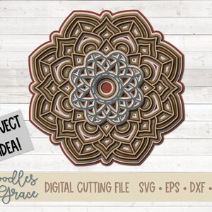 Download 3d Mandala Svg Layered Mandala Svg Star Mandala Paper Etsy