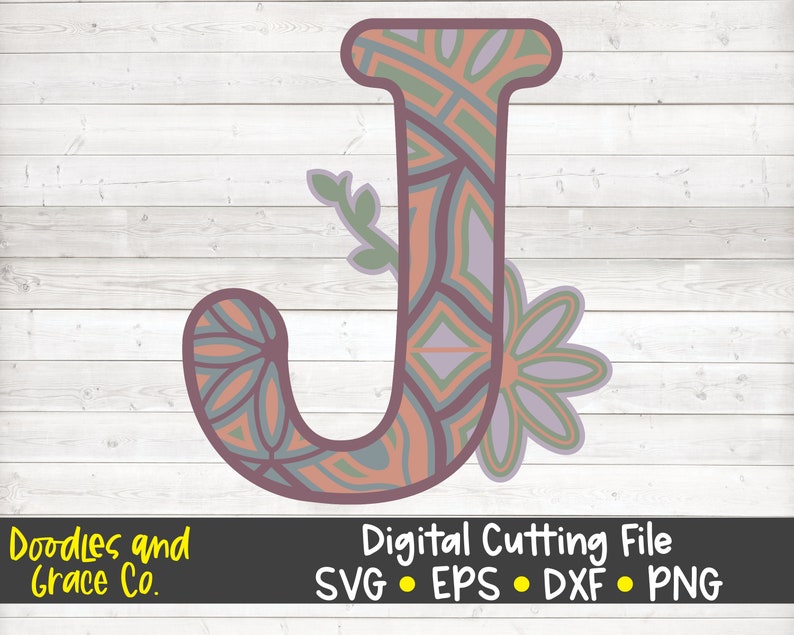 Download 3D Letter J Mandala SVG Layered Alphabet Mandala SVG Paper ...