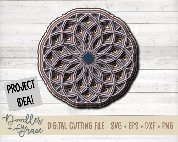 Download 3d Flower Mandala Svg Layered Mandala Svg Layered Paper Etsy