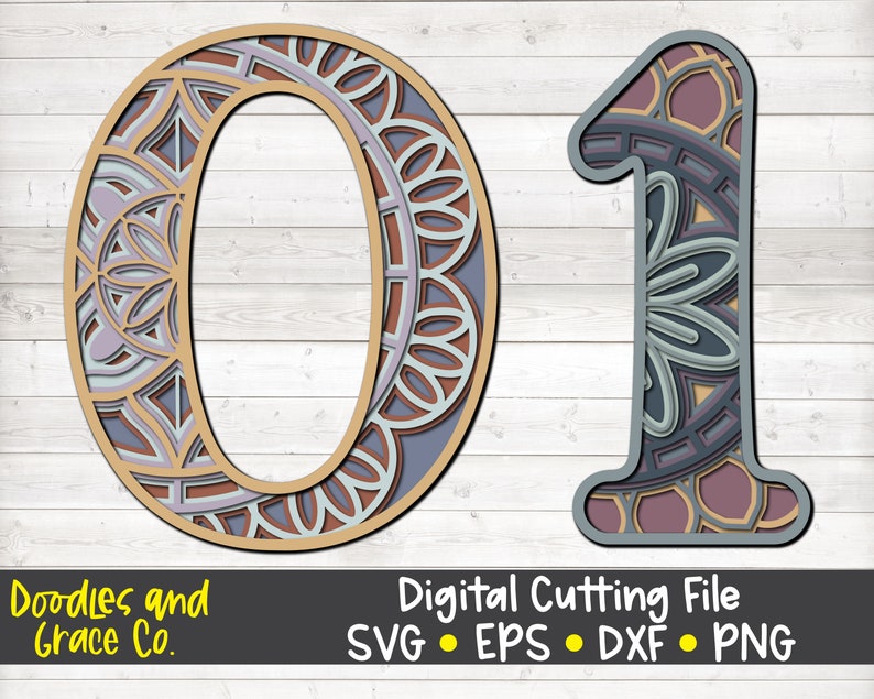 Download 3D Number Mandala SVG Bundle Layered Number Mandala SVG | Etsy