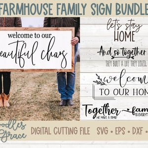 Pacchetto di segni SVG per citazione della famiglia colonica / Citazioni di famiglia in formato SVG / Matrimonio in formato SVG / Regalo di nozze in formato SVG / Regalo di anniversario in formato SVG