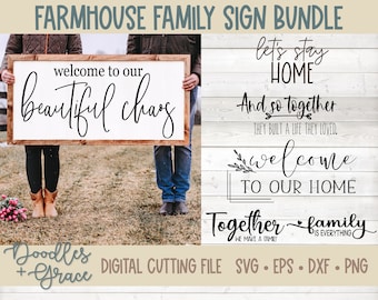 Farmhouse Family Quote SVG Sign Bundle | Family svg Quotes | Marriage svg | Wedding Gift SVG | Anniversary Gift svg