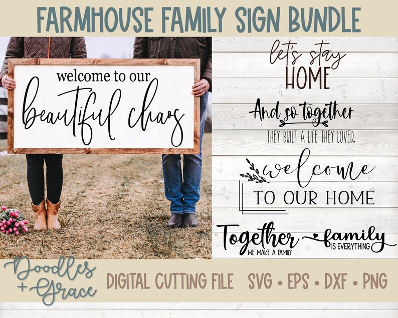 Farmhouse Family Quote SVG Sign Bundle | Family Svg Quotes | Marriage ...