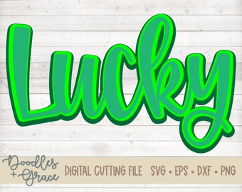 Lucky SVG | Vintage Lucky svg | Retro St. Patrick's Day svg | St. Patrick's Day svg | St. Patrick's Day cutting file | svg | dxf | eps | png