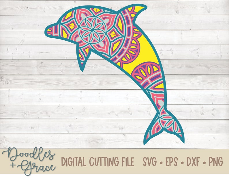 Dolphin 3D Mandala SVG Dolphin Layered Mandala SVG Paper ...