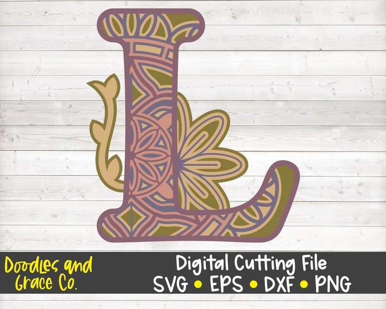 Download 3D Letter L Mandala SVG Layered Alphabet Mandala SVG Paper ...