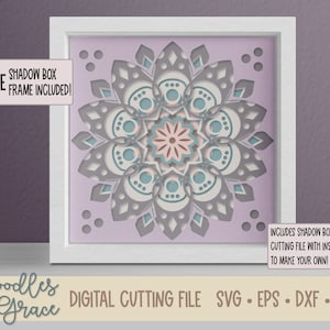 Layered Mandala SVG | 3D Mandala SVG | Shadow Box SVG | 3D Mandala Wall Art svg | Cricut Projects | svg file for Cricut | Cricut Cut File