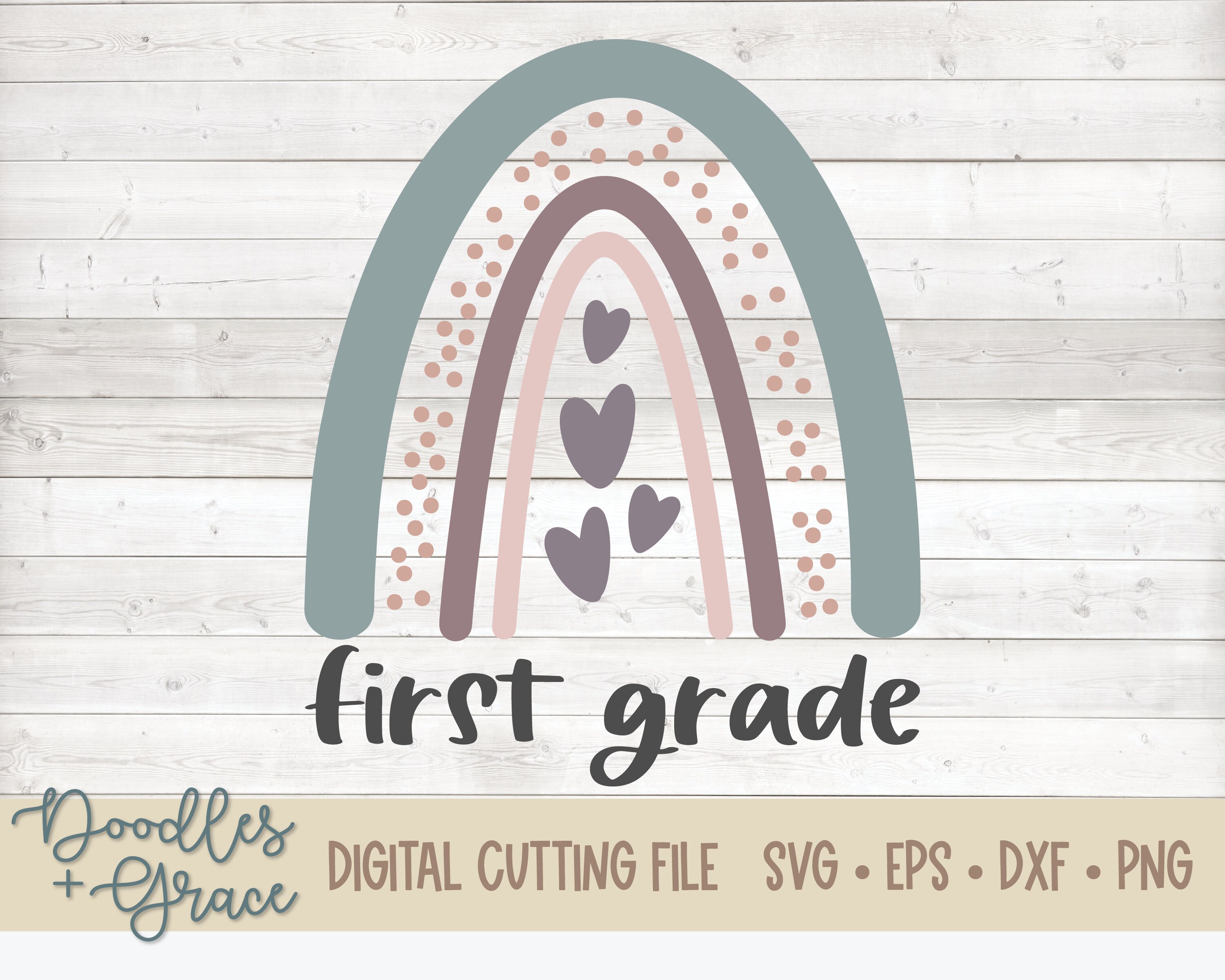 Download First Grade SVG First Grade Teacher Boho Rainbow SVG | Etsy