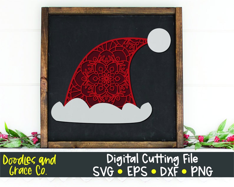 Download Santa Hat Layered Mandala SVG Santa Hat Zentangle SVG | Etsy