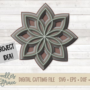 Download 3d Mandala Svg Layered Mandala Svg Star Mandala Paper Etsy