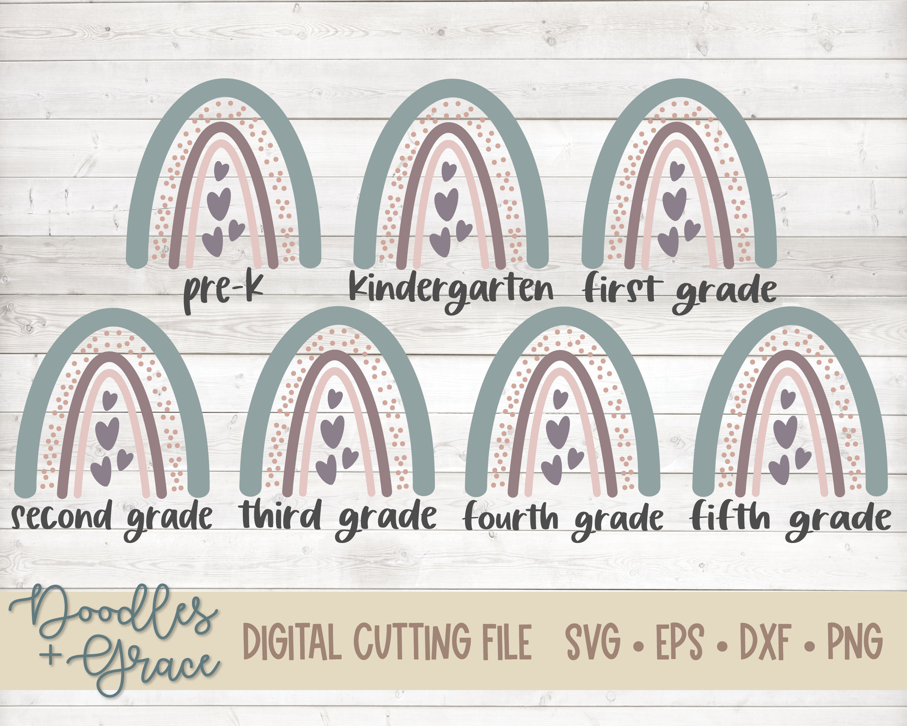 Download School Grades Rainbow Svg Bundle Teacher Boho Rainbow Svg Etsy