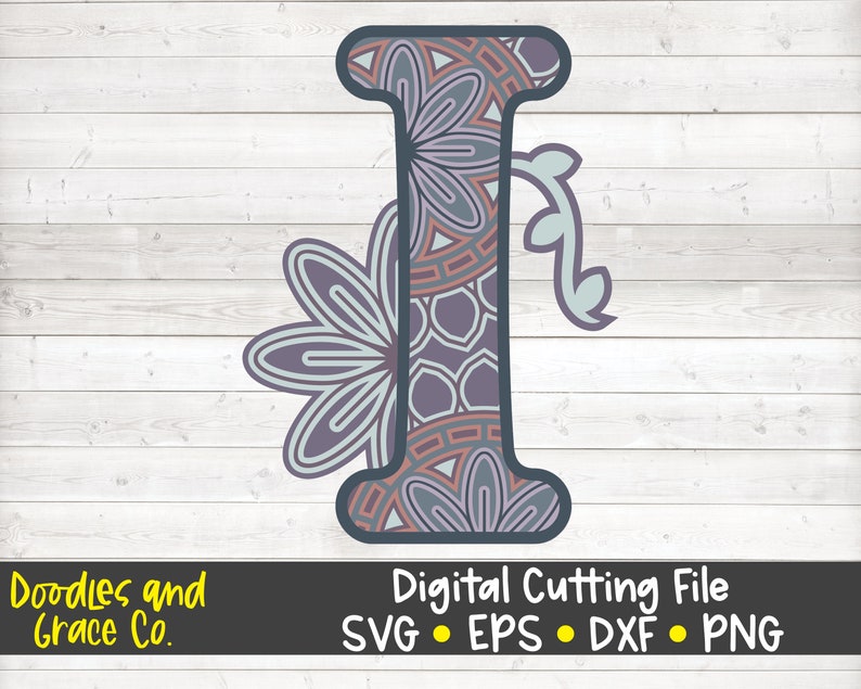 Download 3D Letter I Mandala SVG Layered Alphabet Mandala SVG Paper ...