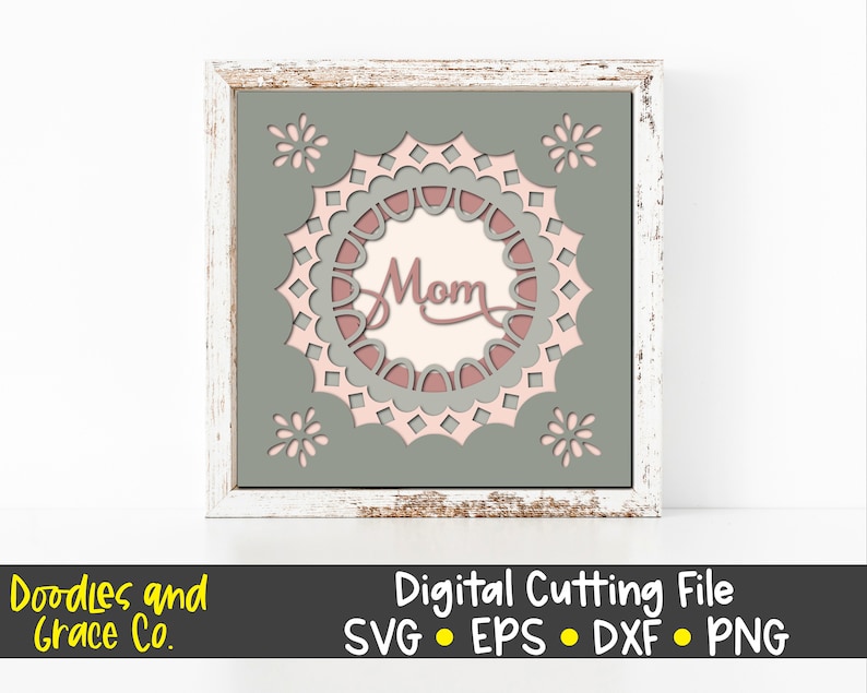 Mom Paper Cutting Shadow Box SVG File Layered Mother's | Etsy