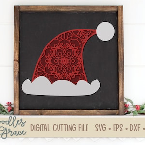 Download Santa Hat Layered Mandala Svg Santa Hat Zentangle Svg Etsy