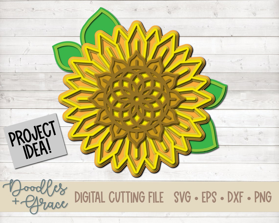 Download 3D Sunflower Mandala SVG Layered Flower Mandala SVG Paper | Etsy