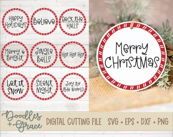 Christmas Ornament SVG | Christmas Rounds SVG | Christmas Words svg | Christmas SVG bundle | Christmas digital cut file | dxf