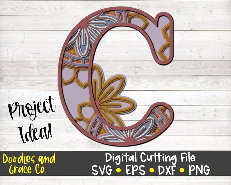 Download 3D Letter C Mandala SVG Layered Alphabet Mandala SVG Paper | Etsy