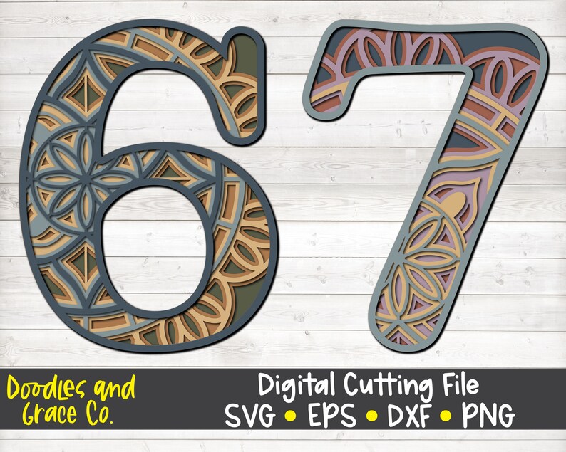 Download 3D Number Mandala SVG Bundle Layered Number Mandala SVG | Etsy