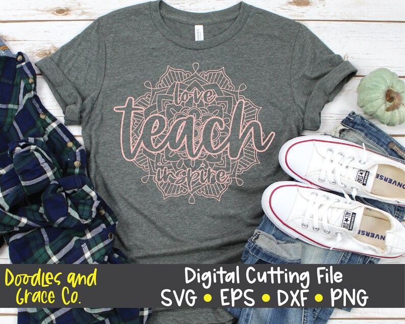Download Teach Love Inspire Mandala SVG Teacher Mandala SVG Teacher ...