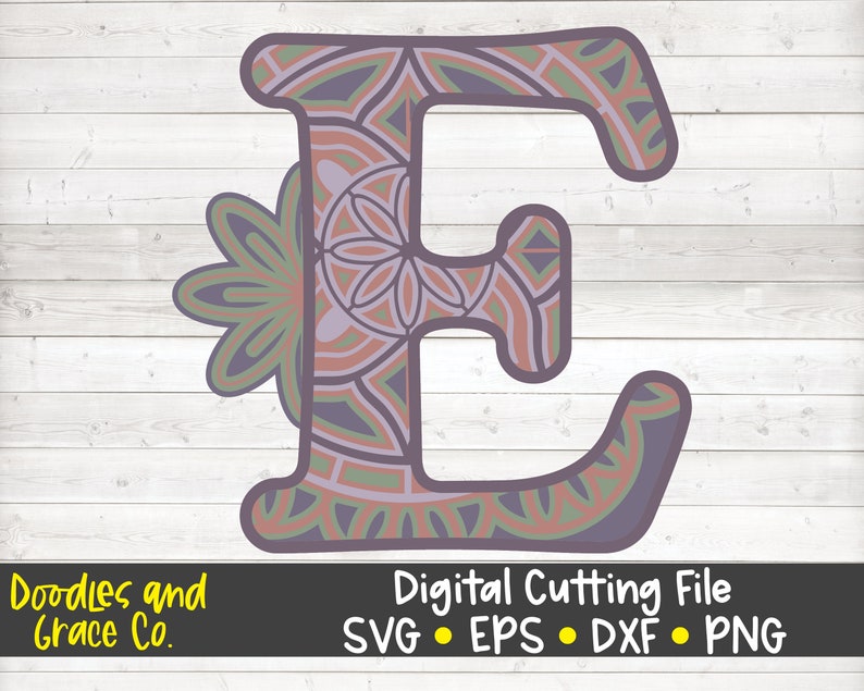 Download 3D Letter E Mandala SVG Layered Alphabet Mandala SVG Paper ...