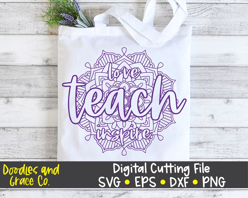Download Teach Love Inspire Mandala SVG Teacher Mandala SVG Teacher ...