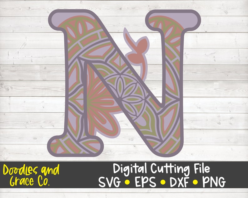 Download 3D Letter N Mandala SVG Layered Alphabet Mandala SVG Paper ...
