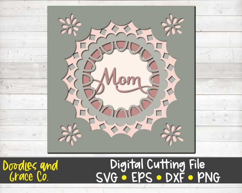 Download Mom Paper Cutting Shadow Box SVG File Layered Mother's | Etsy