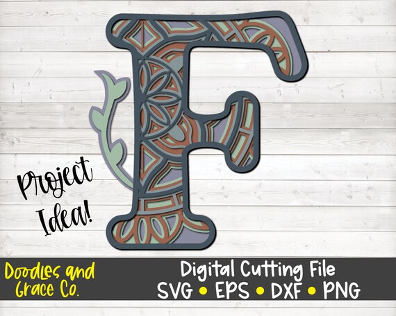 Download Free 3d Letter F Mandala Svg Layered Alphabet Mandala Svg Paper Etsy SVG Cut Files
