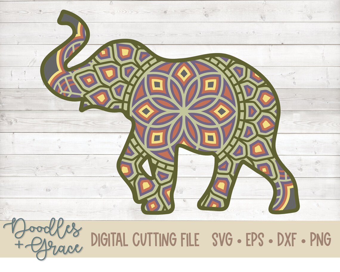 Download Elephant 3D Mandala SVG Elephant Layered Mandala SVG Paper ...