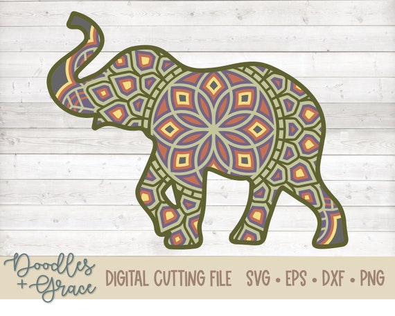 Download Elephant 3d Mandala Svg Elephant Layered Mandala Svg Paper Etsy