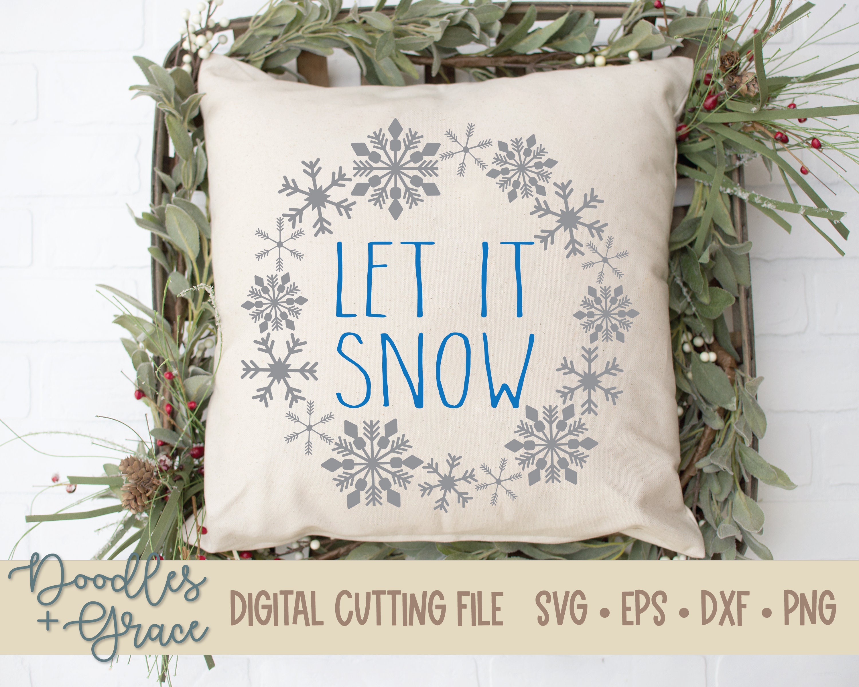 Let It Snow SVG | Christmas SVG | Snowflake Svg | Farmhouse Christmas ...