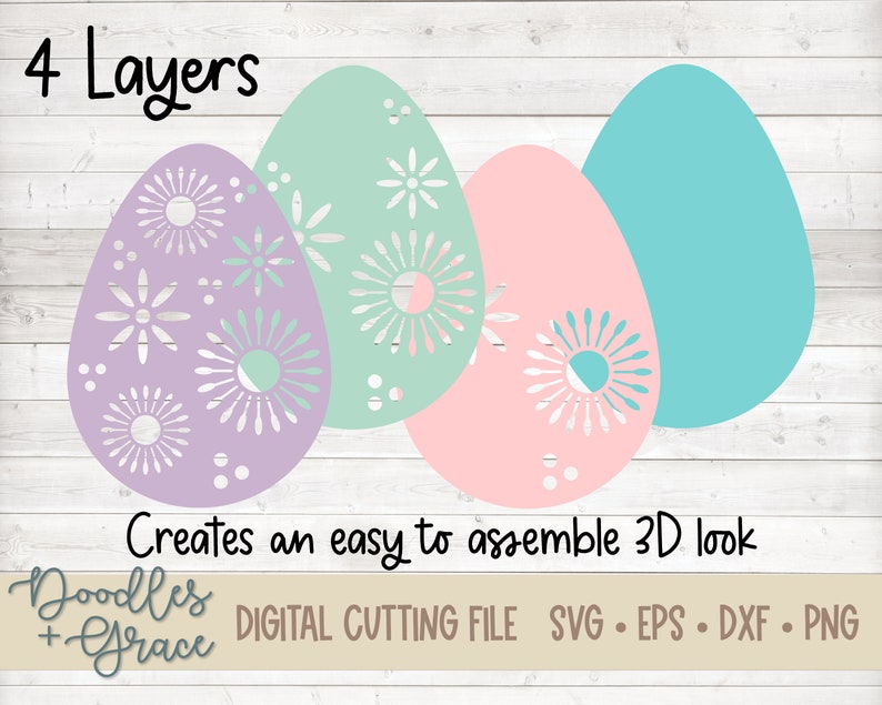 Download 3D Easter Egg SVG Layered Easter Egg SVG Easter Paper | Etsy